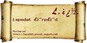 Lepedat Árpád névjegykártya